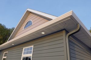 ABC Seamless gutters on a two-story home